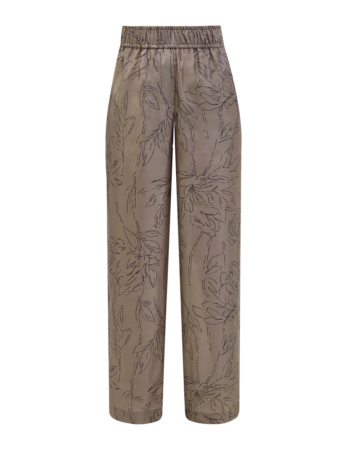 

Брюки Pyjama Loose из шелковой ткани эпонж Ginkgo Print, Зеленый, Брюки Pyjama Loose из шелковой ткани эпонж Ginkgo Print